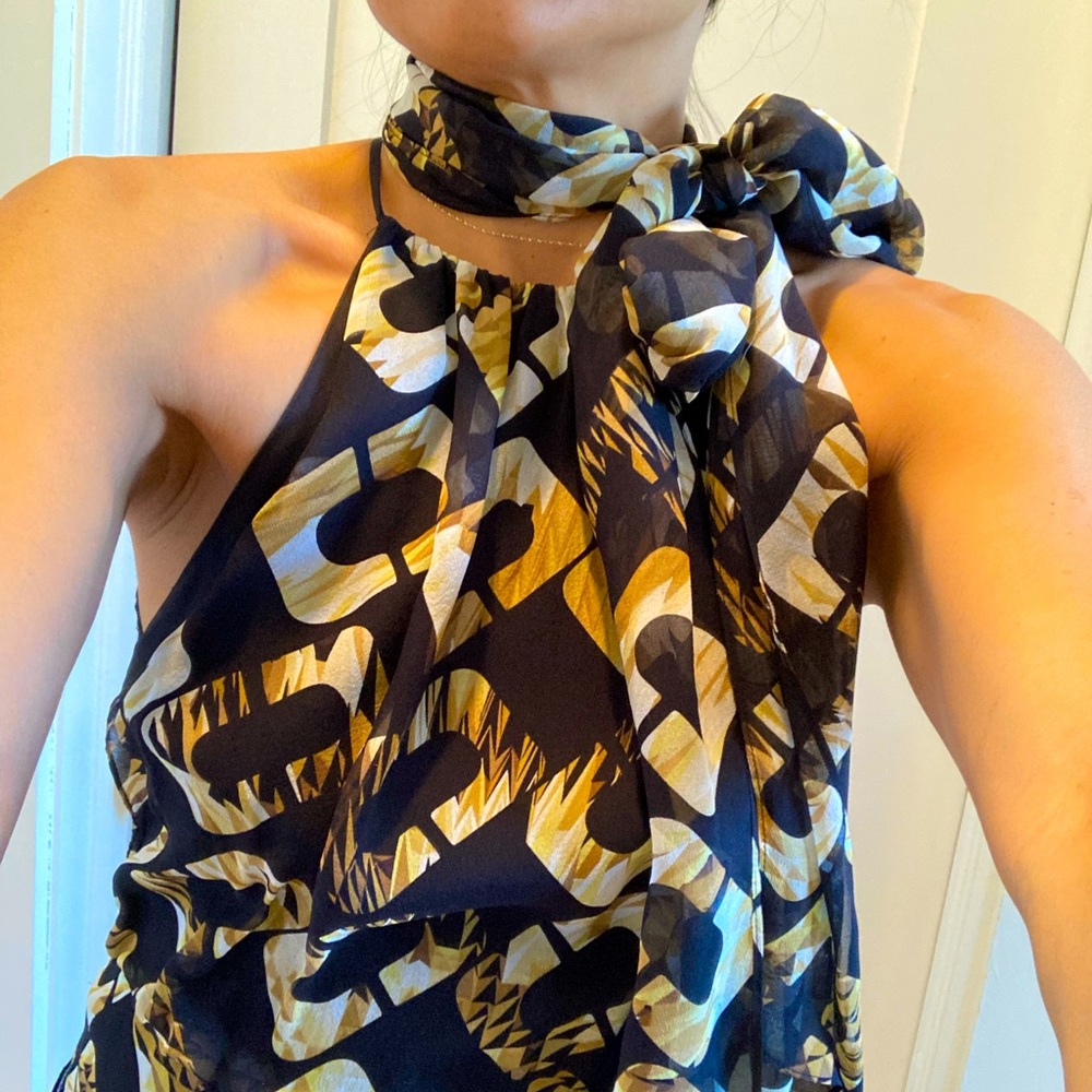 DVF halter dress with chain print. FUN!